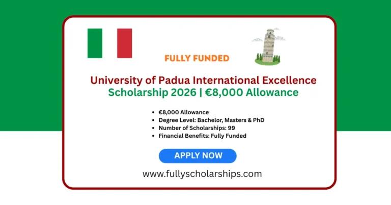 University of Padua International Excellence Scholarship 2026