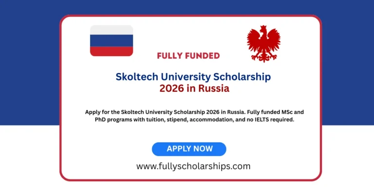 Skoltech University Scholarship 2026 in Russia