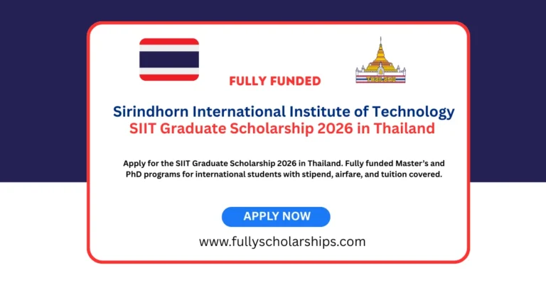 SIIT Graduate Scholarship 2026 in Thailand
